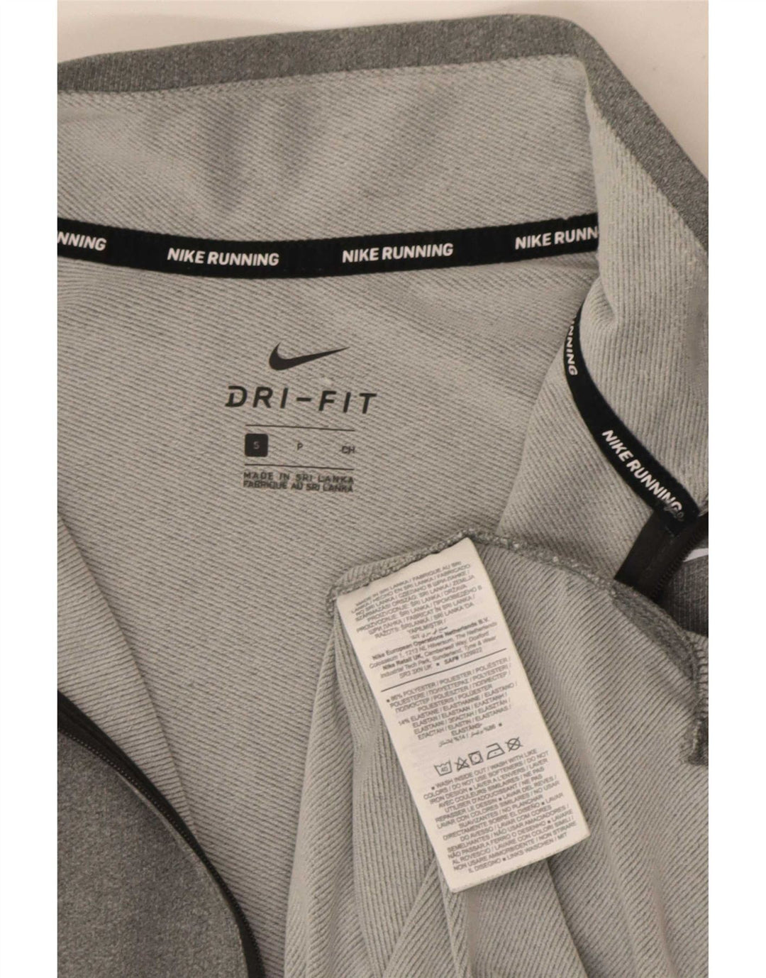 Męski dres Nike Dri Fit z zamkiem błyskawicznym i małym szarym poliestrem