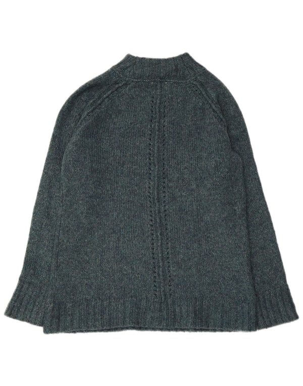 WHITE STUFF Damski sweter z golfem UK 12, średni, zielony, nakrapiany