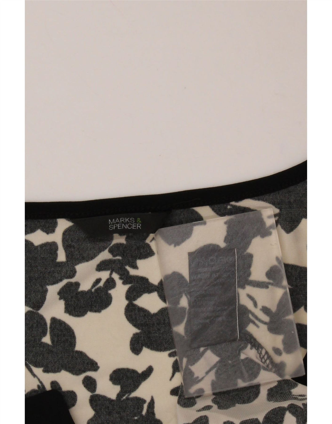 MARKS & SPENCER Damski top bluzkowy UK 16, duży, czarny, w kwiaty, poliester