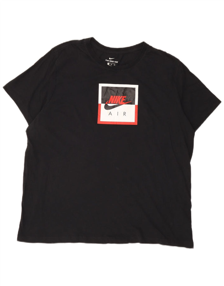 Męski T-shirt z grafiką Nike, 2XL, czarna, bawełniana