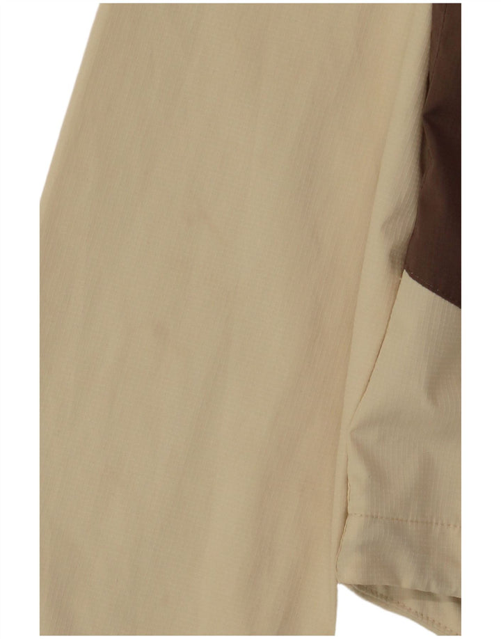 Damska kurtka przeciwdeszczowa oversize JACK WOLFSKIN UK 10 w małych beżowych blokach kolorów