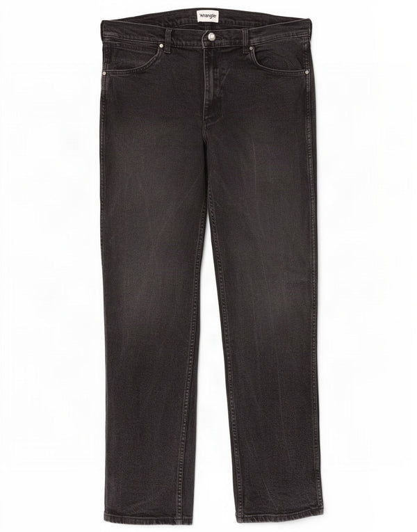 Męskie proste jeansy Wrangler W36 L36, czarne, bawełniane