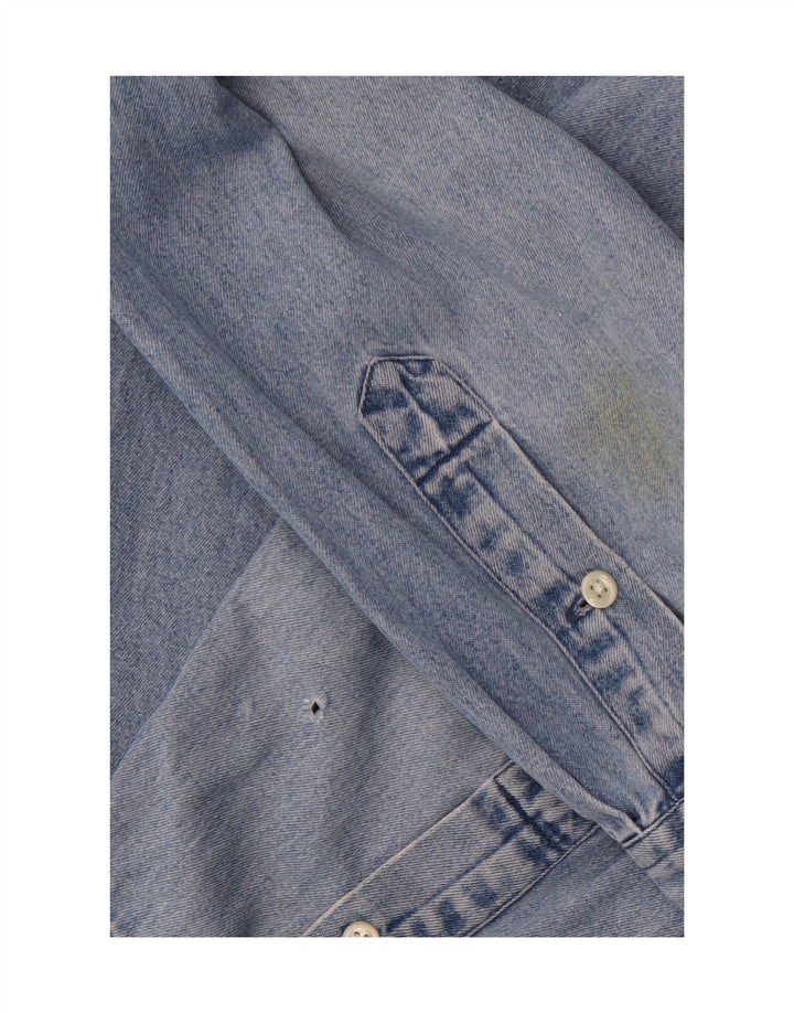 RALPH LAUREN Męska koszula dżinsowa w dużych rozmiarach 2XL, niebieska, bawełniana