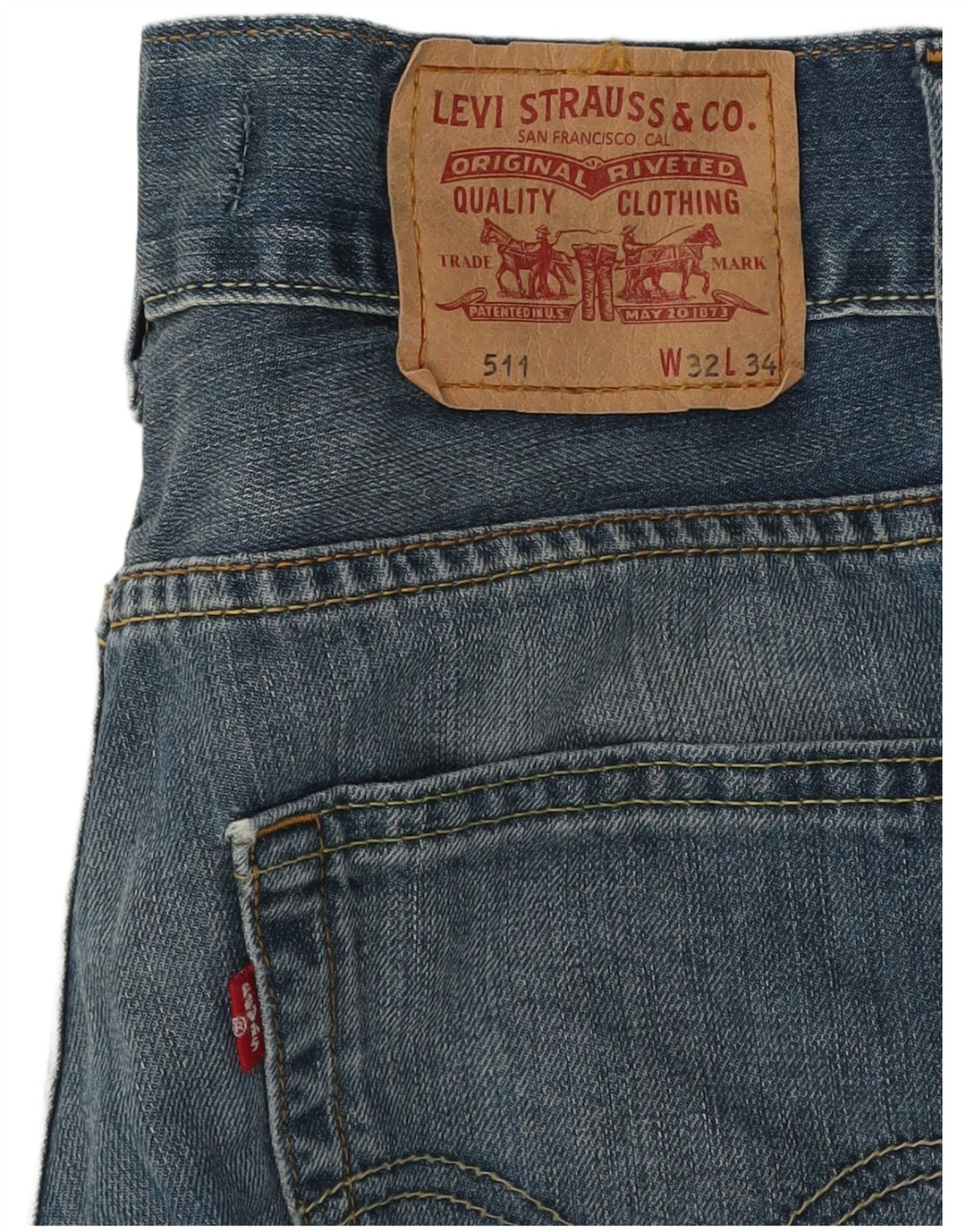 Damskie jeansy Levi's 511 Slim W32 L34 Niebieskie bawełniane