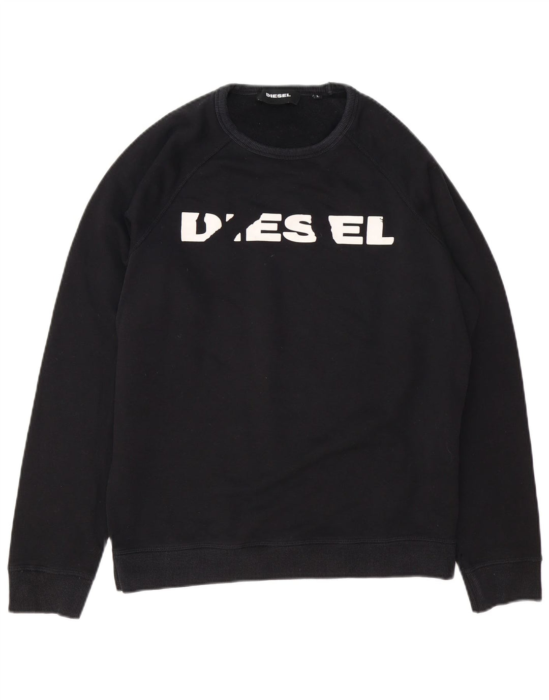 Męska bluza z grafiką Diesel, duża, czarna, bawełniana