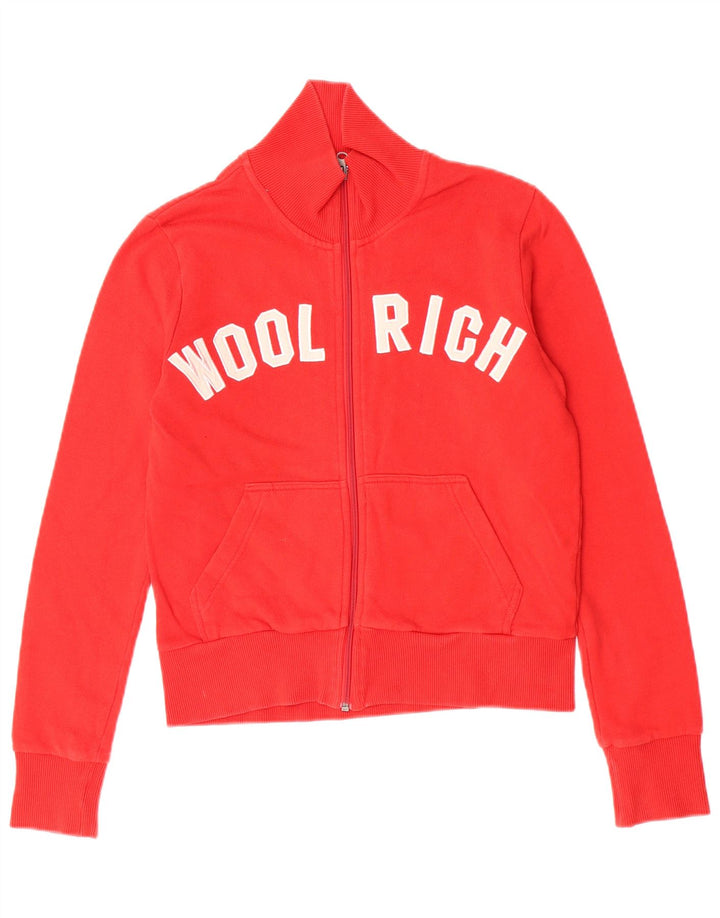 Damska kurtka dresowa Woolrich Graphic UK 12, średnia czerwona bawełna