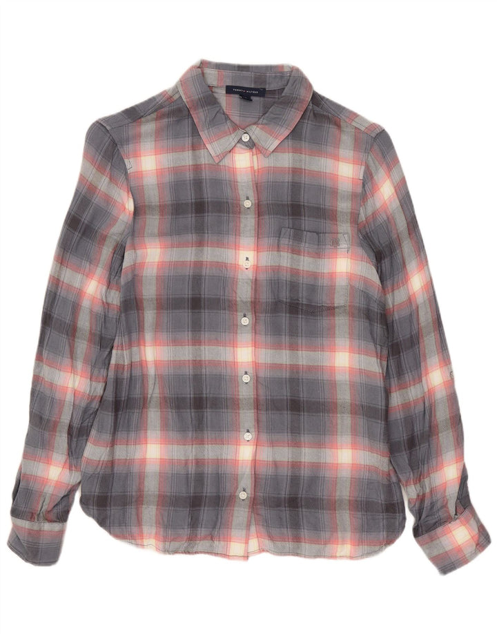Koszula damska Tommy Hilfiger UK 10 Small, szara, wiskozowa krata