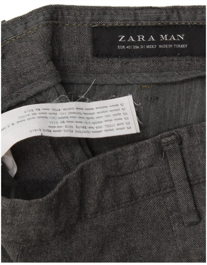 Męskie spodnie chino Zara EU 40 Medium W31 L30 Szary poliester