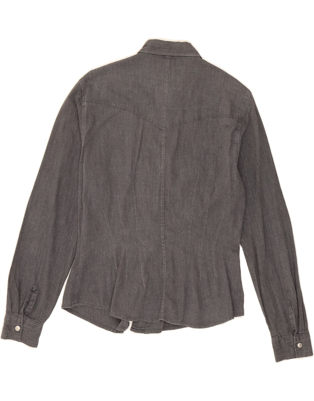 LEVI'S Womens Denim Shirt UK 12 Medium Grey Cotton Vintage Levi's and Second-Hand Levi's from Messina Hembry 