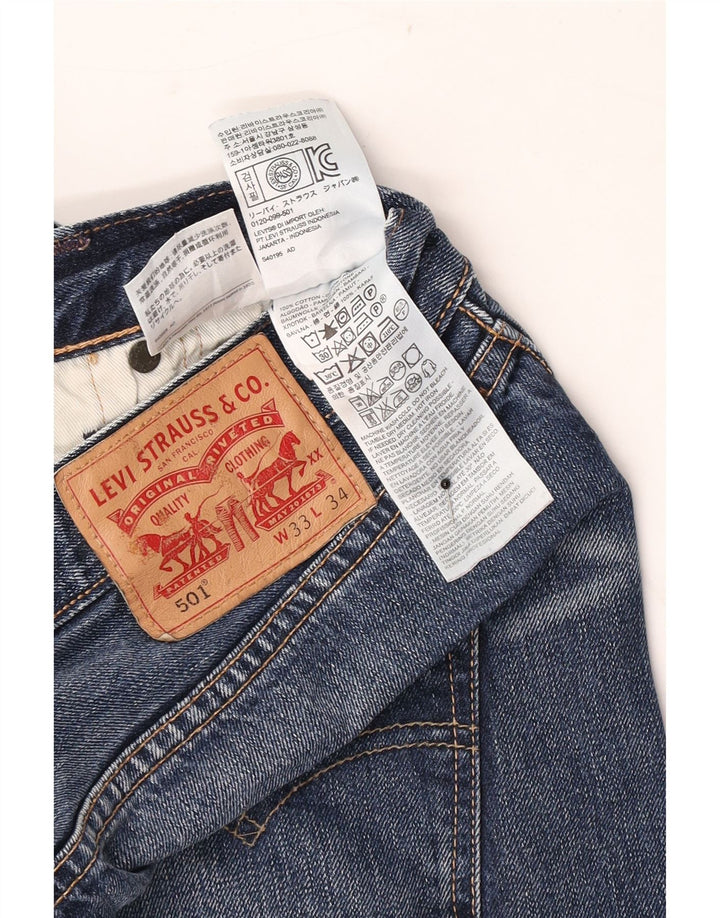 Męskie jeansy Levi's 501 Straight W33 L27 Niebieskie bawełniane