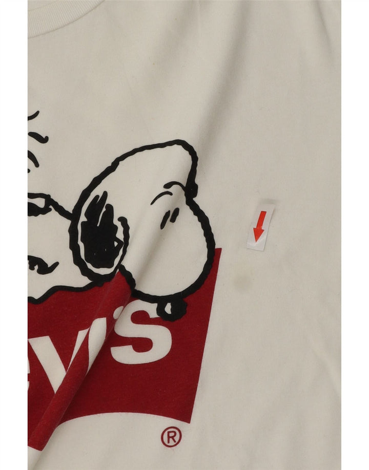 Męski T-shirt Levi's Peanuts z grafiką, duży, biały, bawełniany