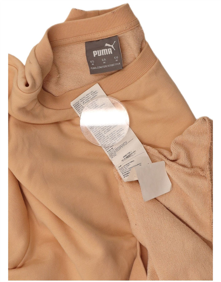 Damski sweter oversize PUMA UK 14, średni żółty, bawełniany