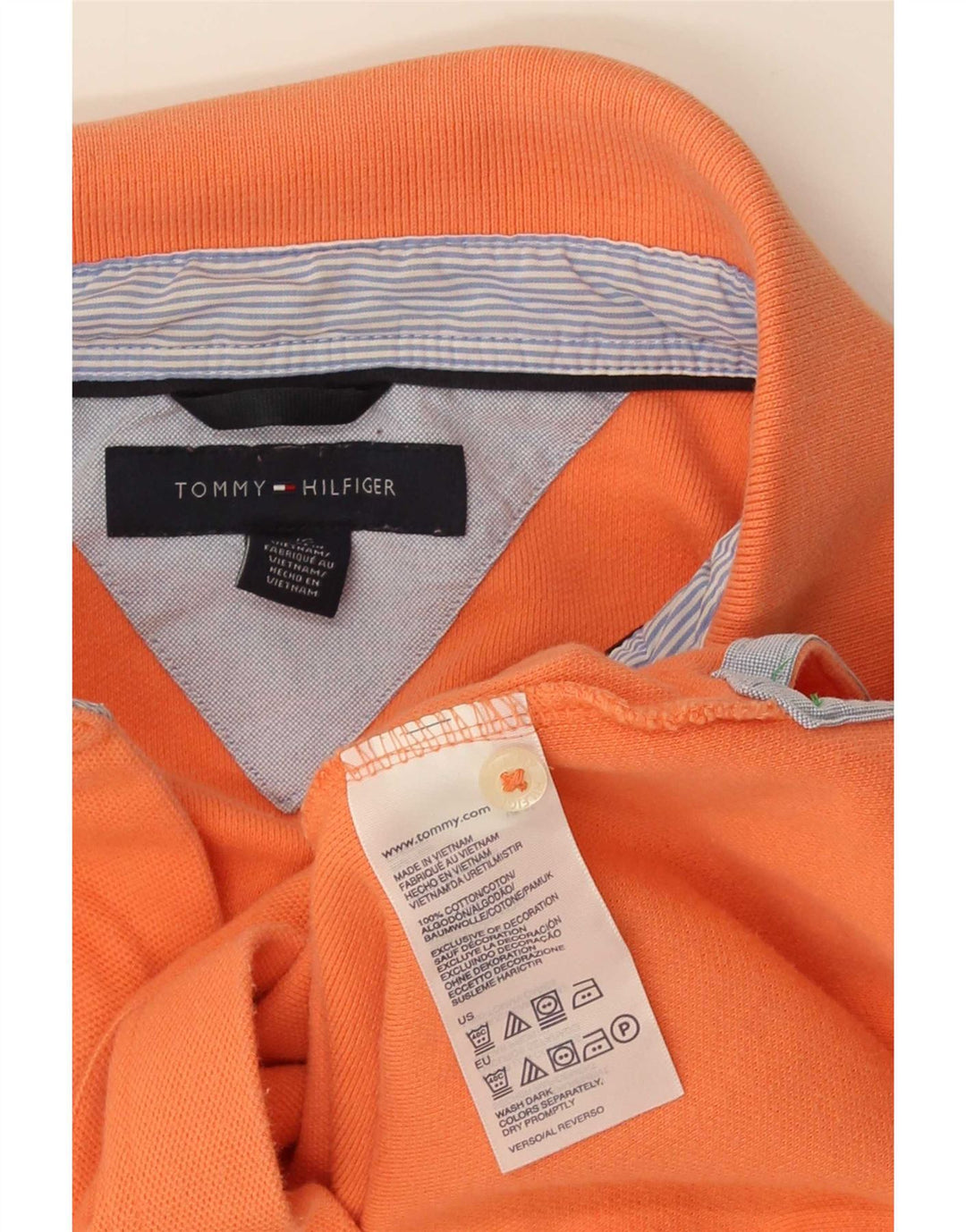 Męska koszulka polo Tommy Hilfiger, duża, pomarańczowa, bawełniana