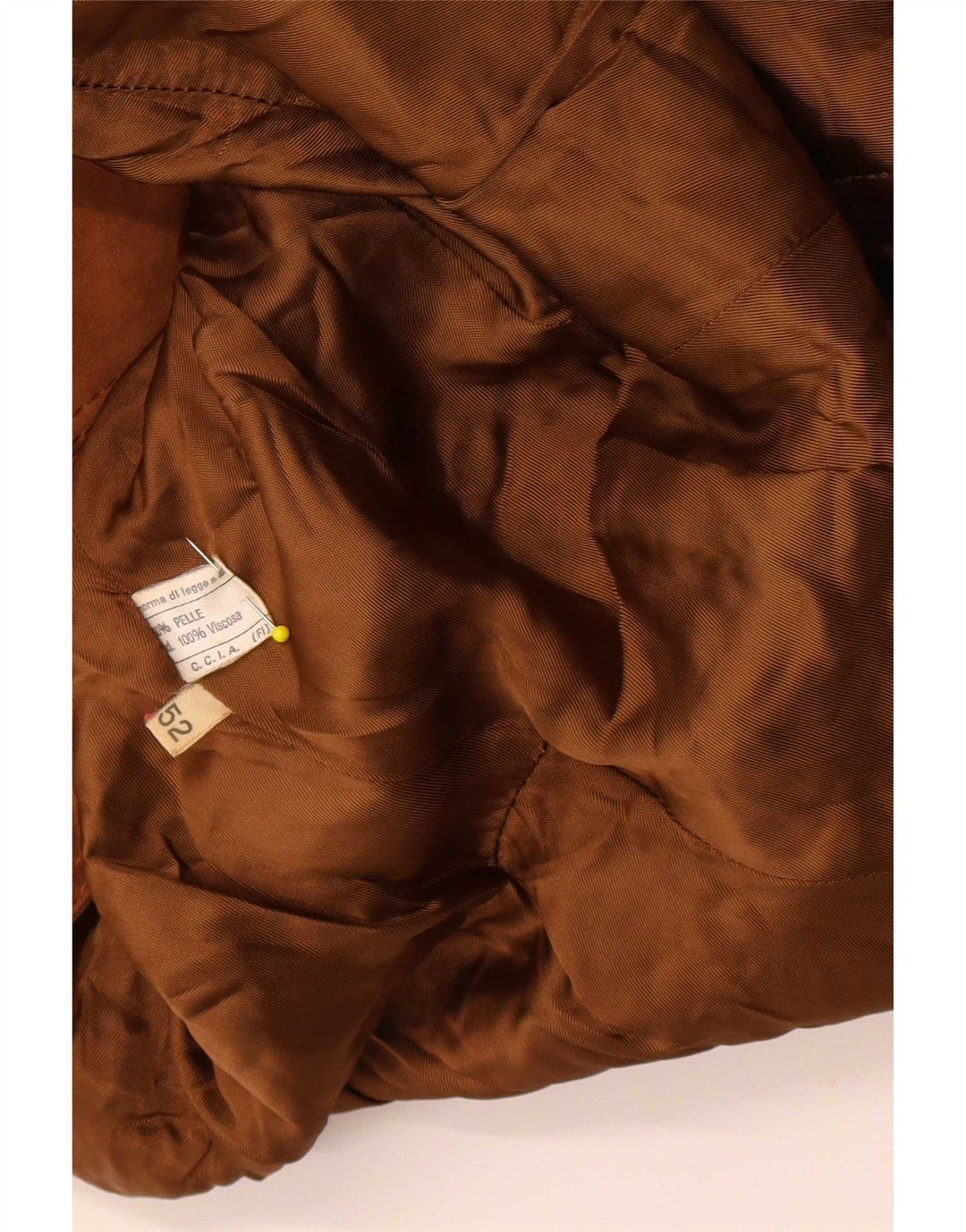 Vintage damski zamszowy płaszcz IT 52 2XL brązowa skóra