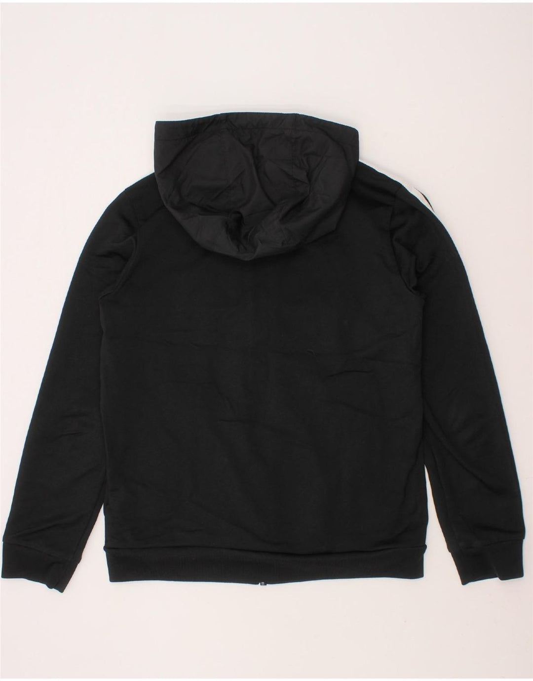 ADIDAS Boys Zip Hoodie Sweater 9-10 Years Black Colourblock Polyester Vintage Adidas and Second-Hand Adidas from Messina Hembry 