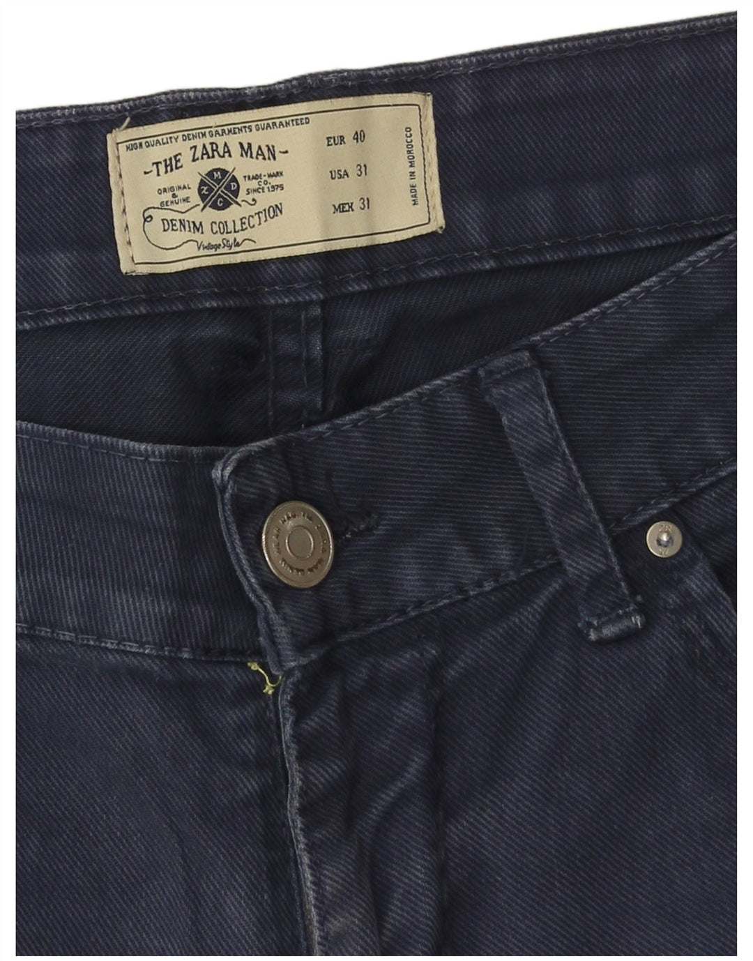 Męskie spodenki jeansowe Zara EU 40 Medium W31 granatowe
