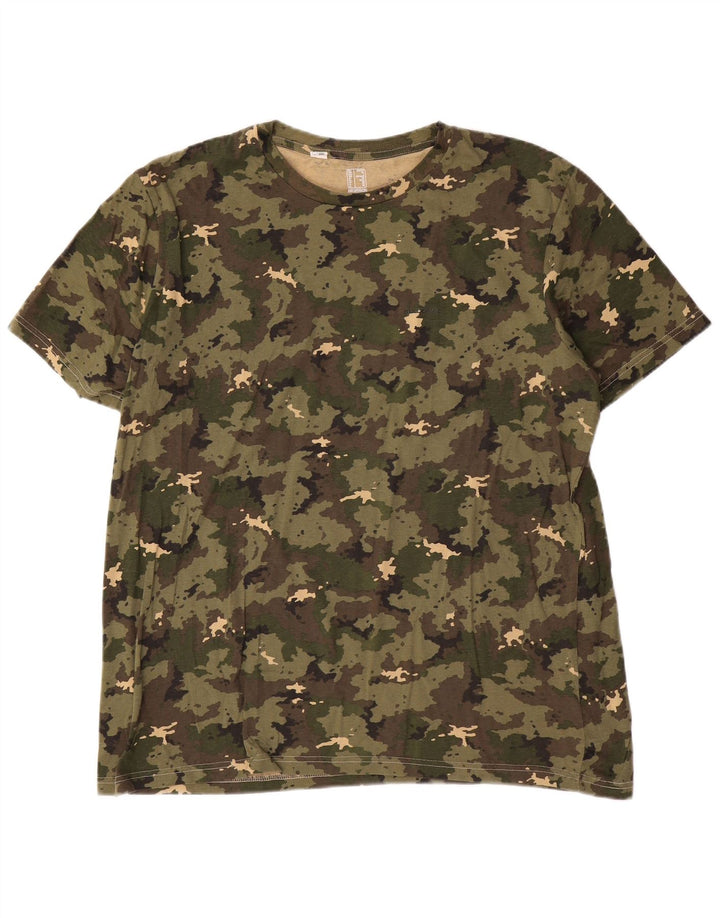 T-shirt męski Decathlon XL, kamuflaż khaki