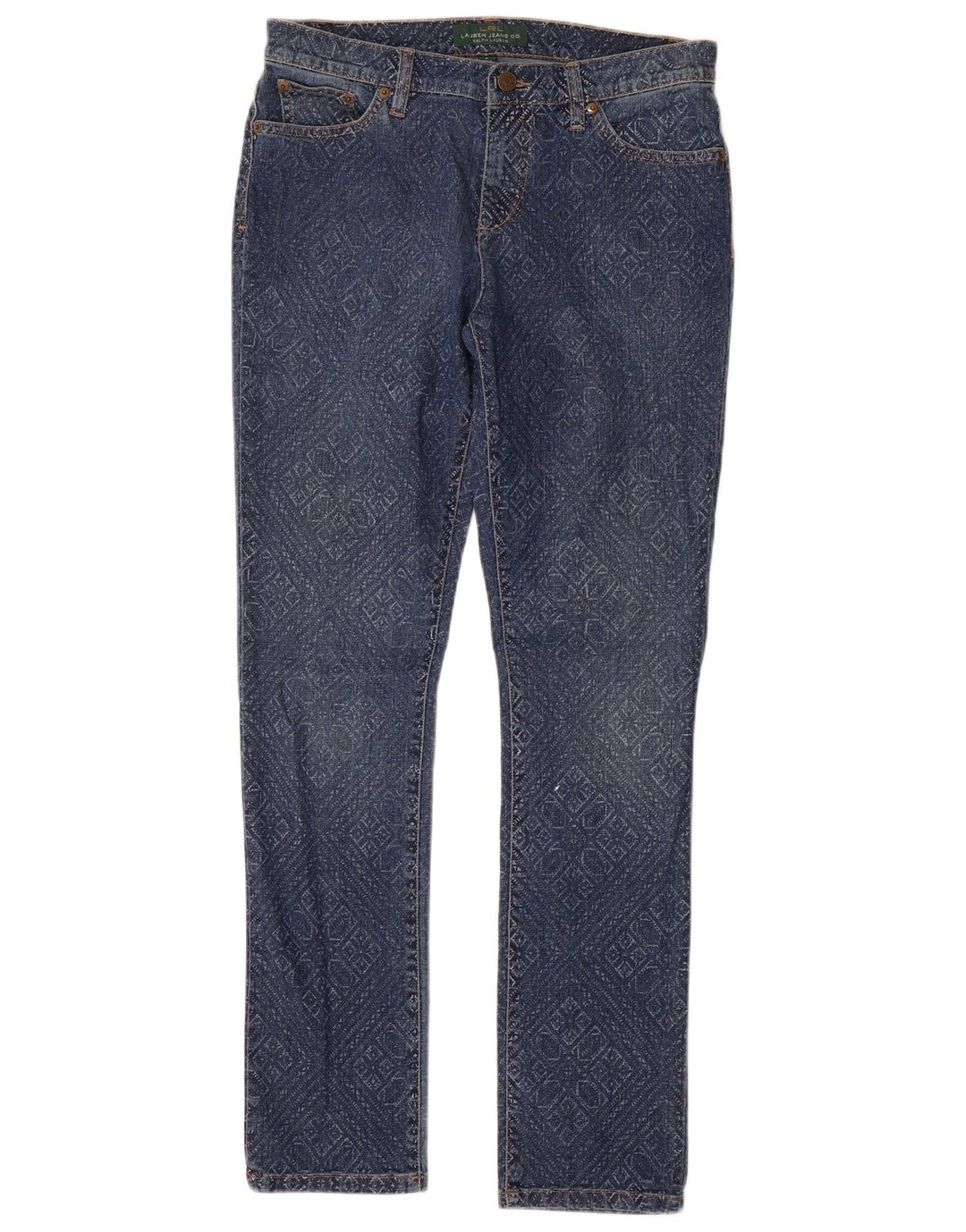 Damskie jeansy slim fit Ralph Lauren US 8 Medium W32 L31 Niebieskie geometryczne bawełniane