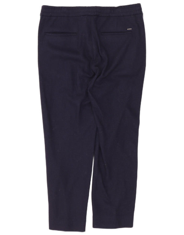 Spodnie Męskie Massimo Dutti Slim Krótkie EU 38 Small W30 L25 Granatowe Wełniane
