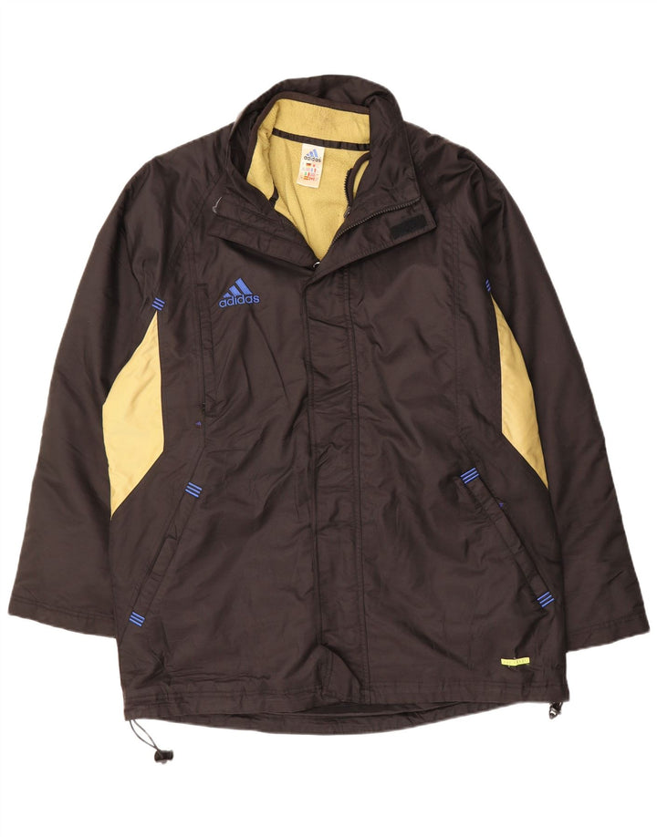 ADIDAS Mens Windbreaker Jacket UK 42/44 Large Black Colourblock Polyamide