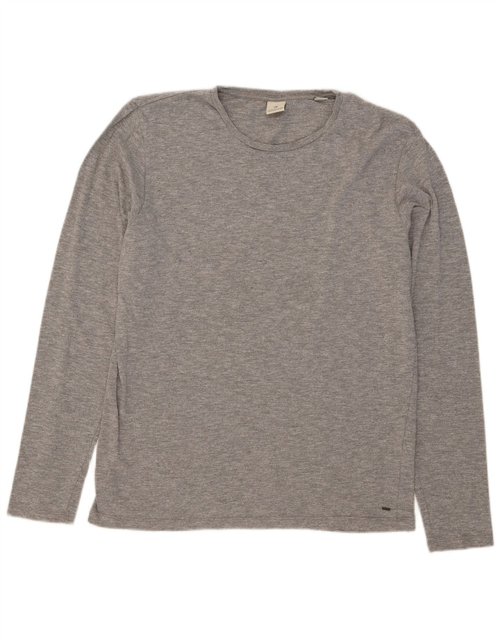 Męski top Scotch & Soda z długim rękawem, duży, szary, bawełniany