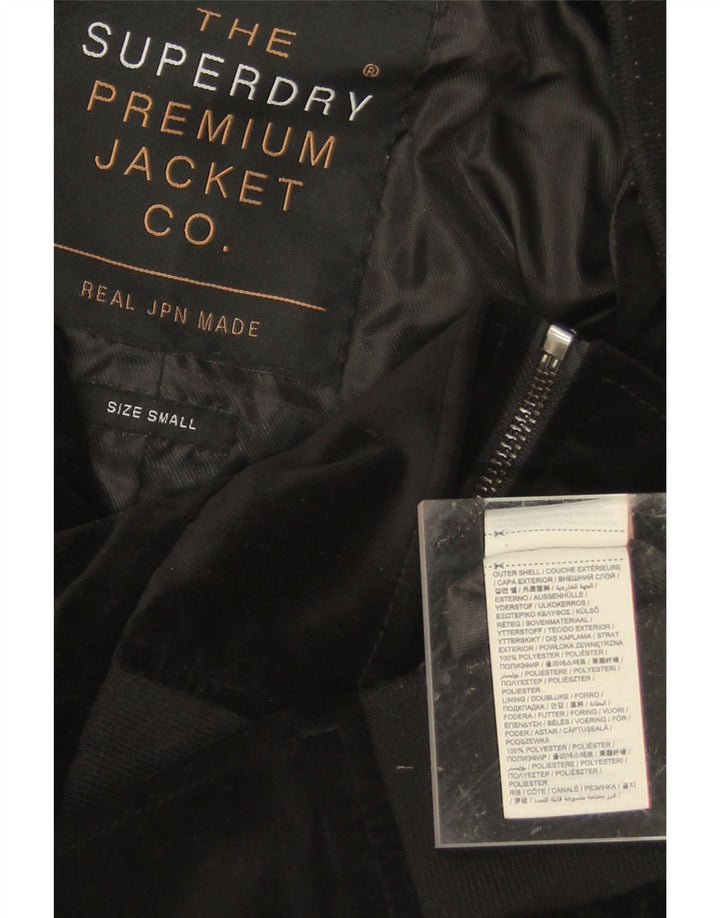 SUPERDRY Womens Bomber Jacket UK 10 Small Black Polyester Vintage Superdry and Second-Hand Superdry from Messina Hembry 