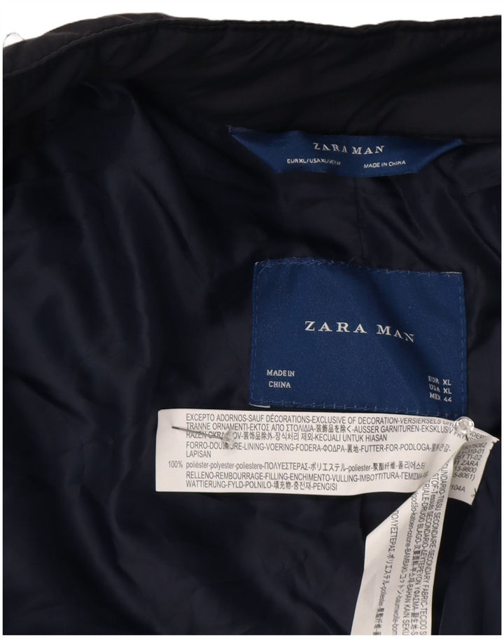 Męska pikowana kurtka Zara UK 42 XL, granatowa, poliestrowa
