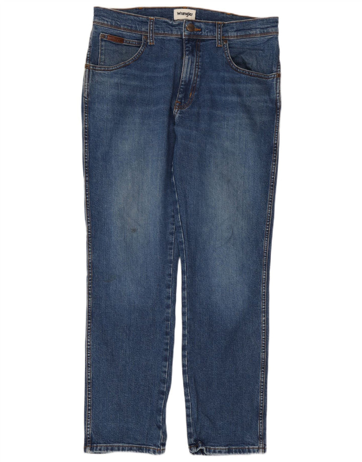 Wrangler Męskie jeansy Texas Slim W34 L30 Niebieskie bawełniane