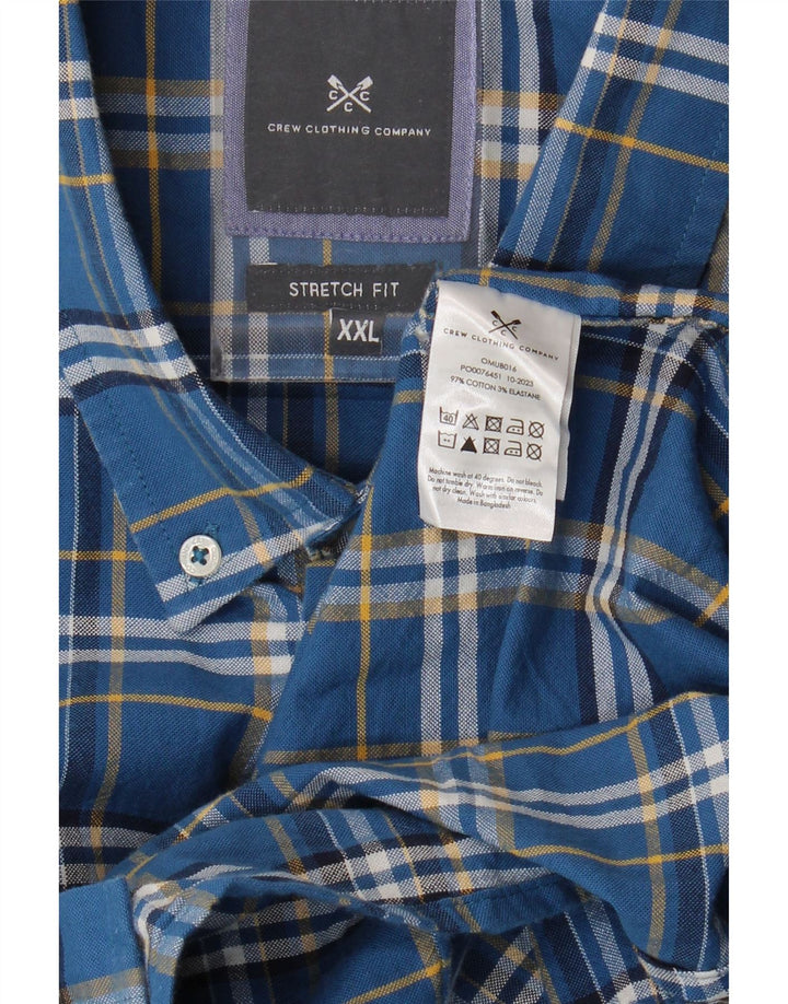 Crew Clothing Męska koszula ze stretchem 2XL, bawełniana niebieska kratka