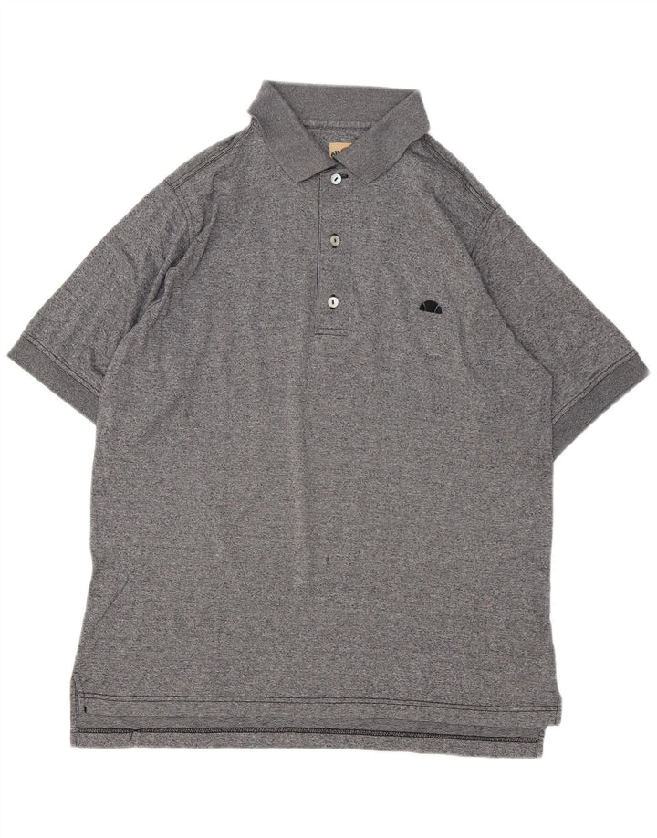 Męska koszulka polo Ellesse, mała, szara, bawełniana w plamki