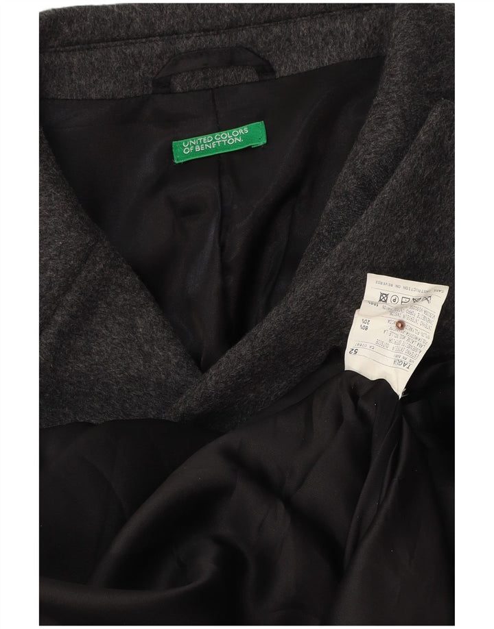 Płaszcz męski BENETTON IT 52 XL, szara wełna