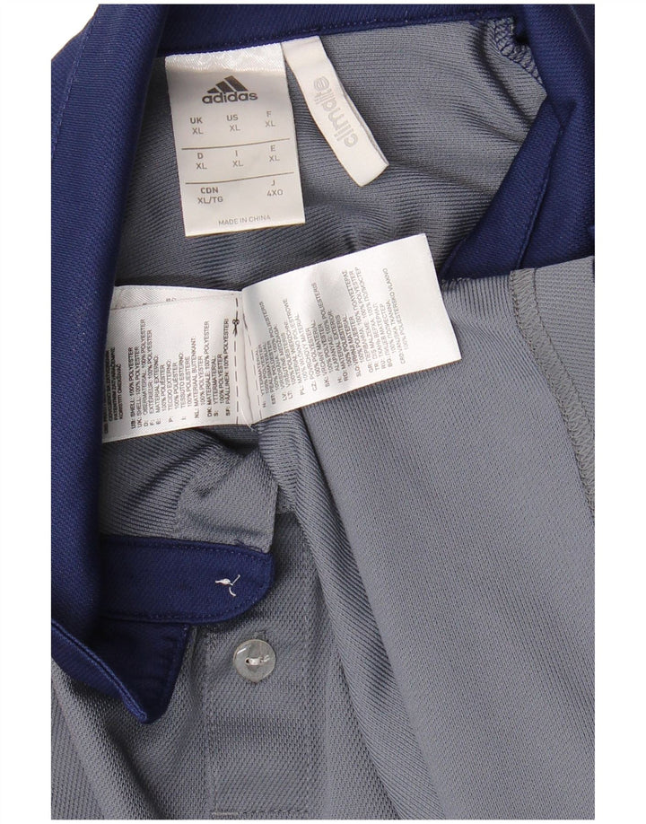 ADIDAS Mens Climalite Polo Shirt XL Blue Colourblock Polyester