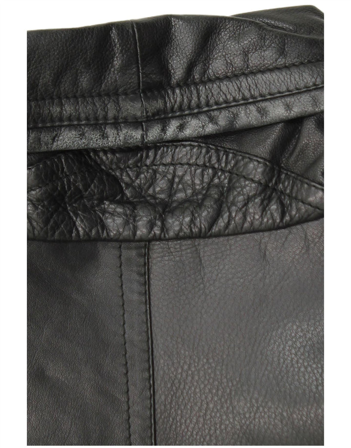 Męski płaszcz skórzany Vittorio Forti IT 48 Średni czarny