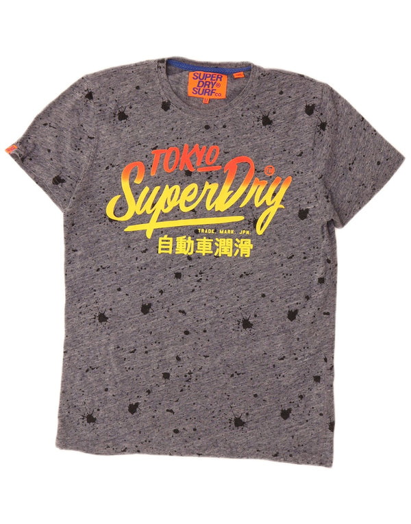 Męski T-shirt z grafiką Superdry, średnioszary, bawełniany Tie Dye