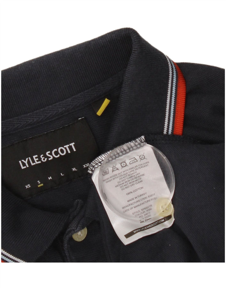 Męska koszulka polo Lyle & Scott, mała, bawełniana w granatowe paski