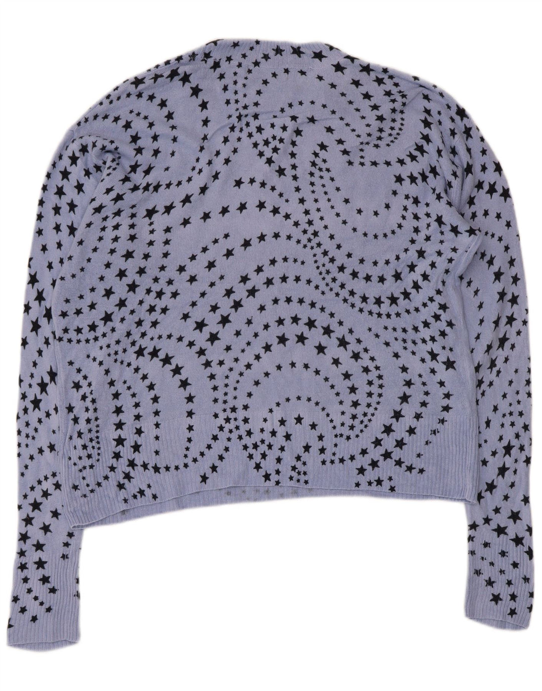 Marks & Spencer Damski sweter z dekoltem w kształcie litery V, UK 14, duży niebieski geometryczny