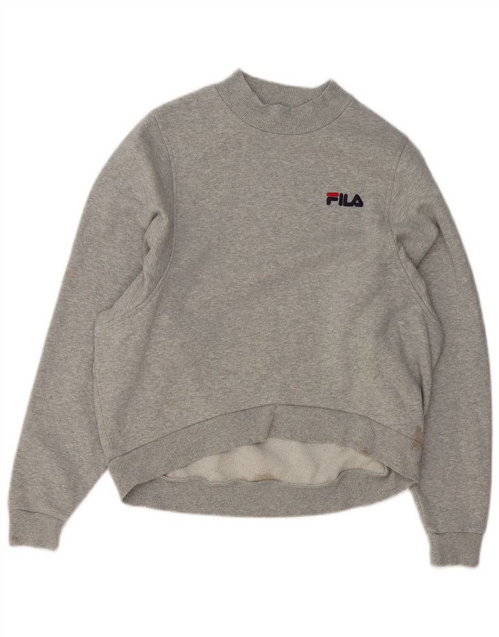 Damska bluza oversize Fila UK 10, mała, szara, nakrapiana bawełna