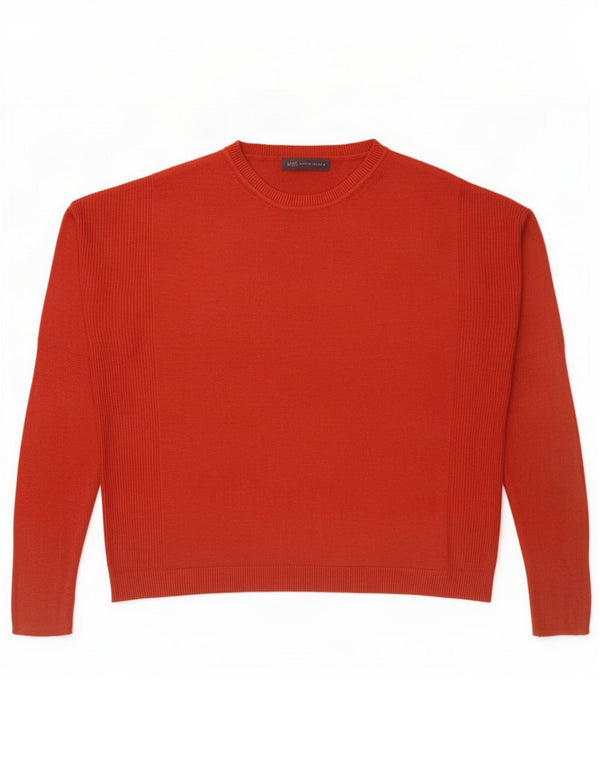 Marks & Spencer Damski sweter z okrągłym dekoltem UK 14, duży, czerwony akryl