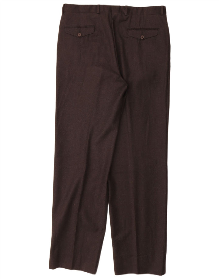 MARCO PLANESIO Męskie spodnie garniturowe IT 52 XL W34 L33 Czarna wełna