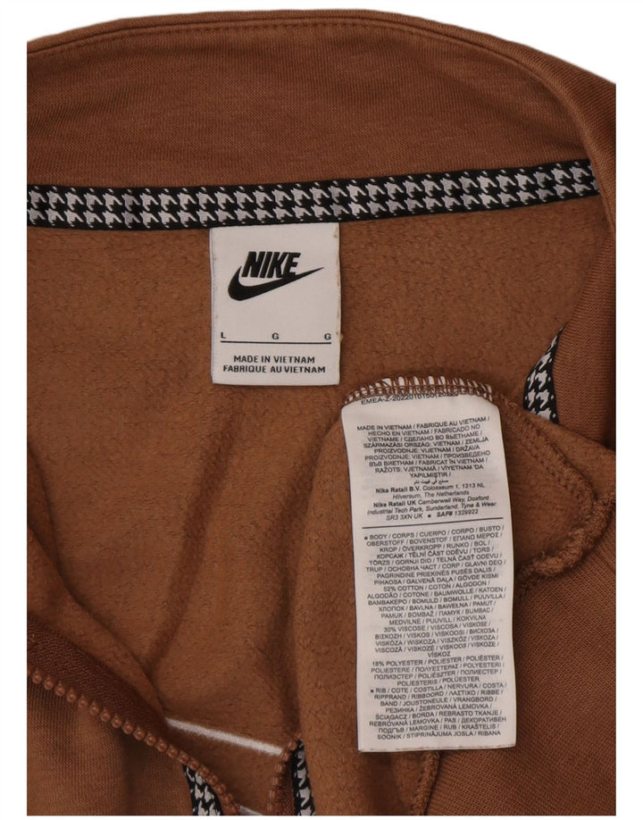 Damska bluza dresowa Nike Graphic Oversize UK 16, duża, brązowa bawełna