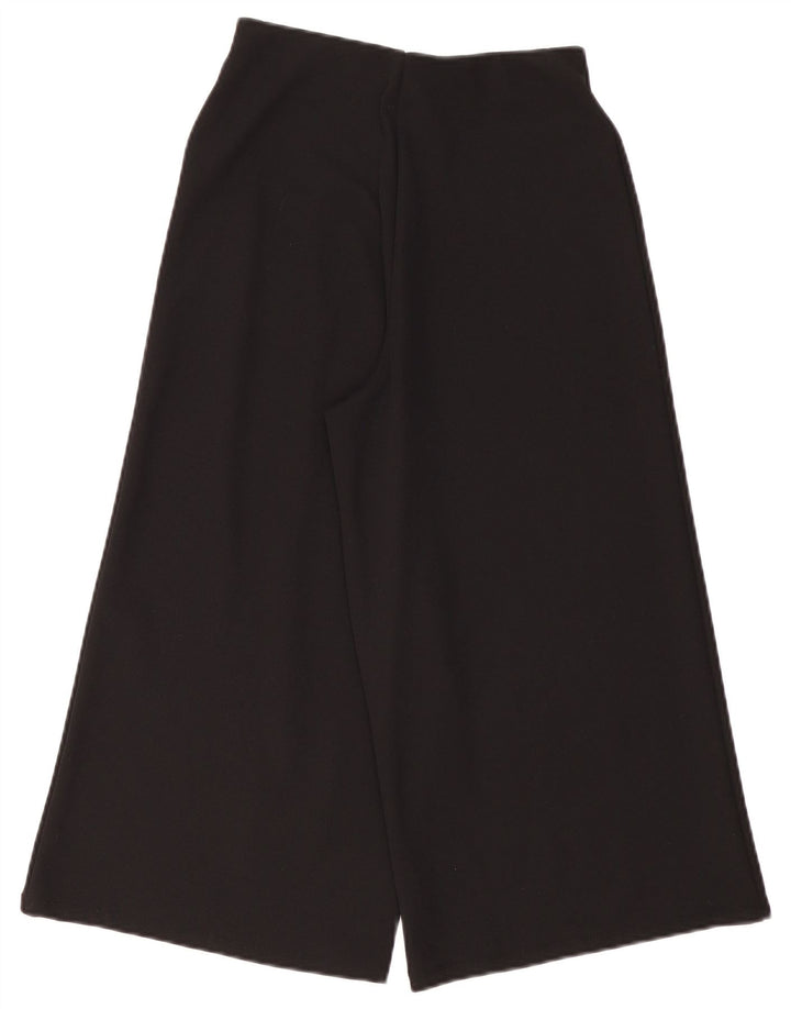 Damskie spodnie capri z szerokimi nogawkami ZARA, małe W26 L20, czarne, poliestrowe