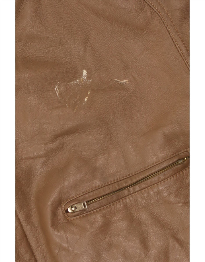 Vintage męska kurtka skórzana IT 50 duża brązowa skóra