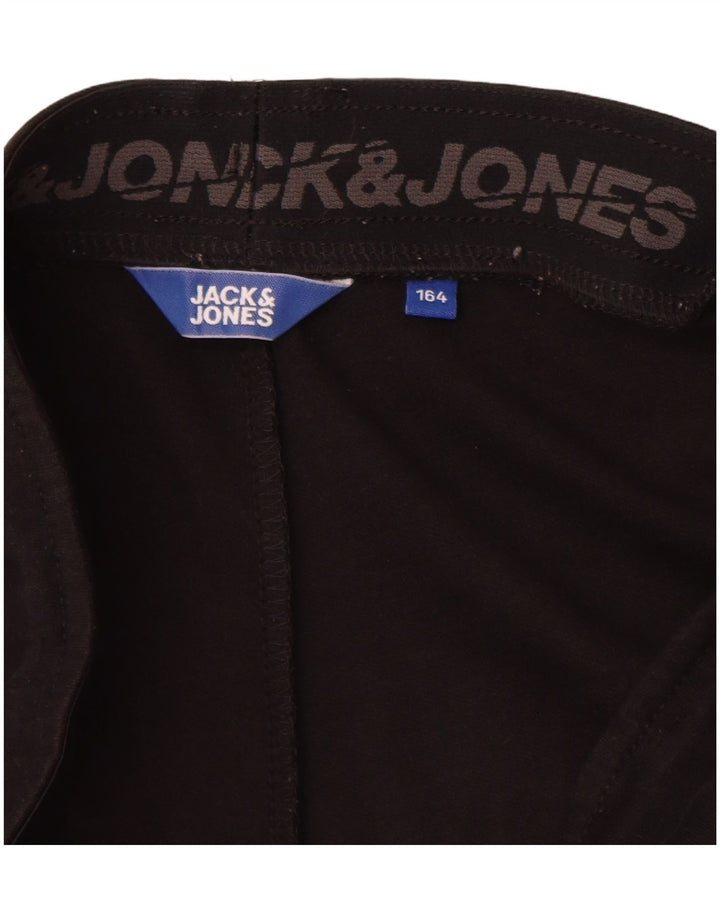Spodnie dresowe chłopięce Jack & Jones Joggers 13-14 lat Czarny poliester