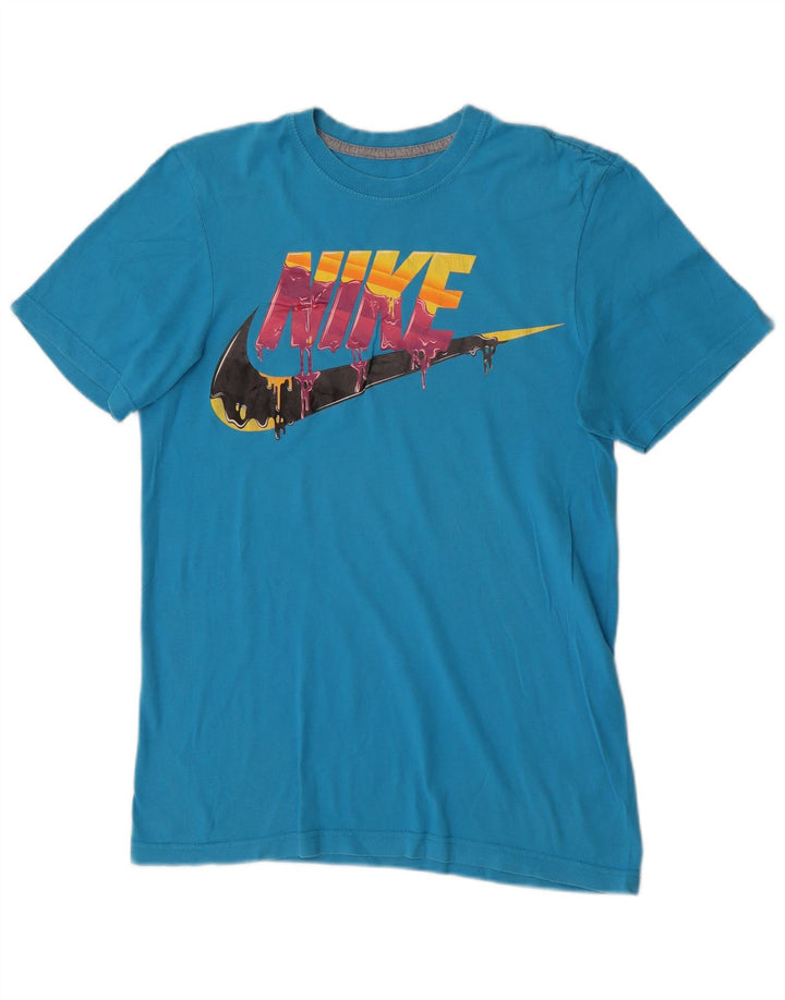 Męski T-shirt Nike o regularnym kroju z grafiką, mały, niebieski, bawełniany