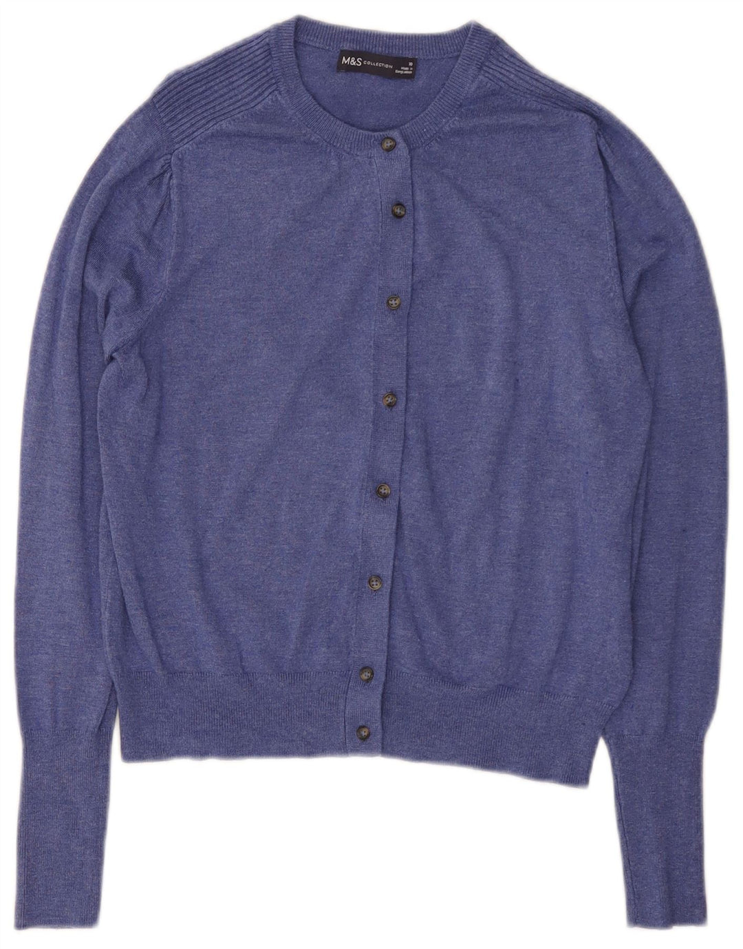 MARKS & SPENCER Damski sweter kardigan UK 10 Small Blue Wiskoza