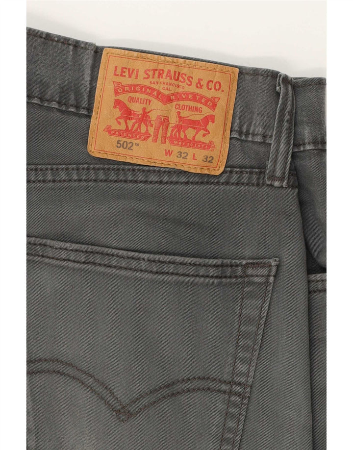 Męskie jeansy Levi's 502 Tapered W32 L32 Szara bawełna