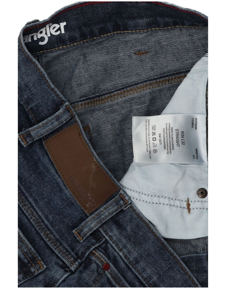 Męskie proste dżinsy Wrangler W34 L32 Niebieskie bawełniane
