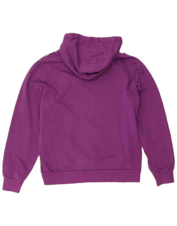Męski sweter z kapturem Puma z grafiką, duży, fioletowy, bawełniany z blokami kolorów
