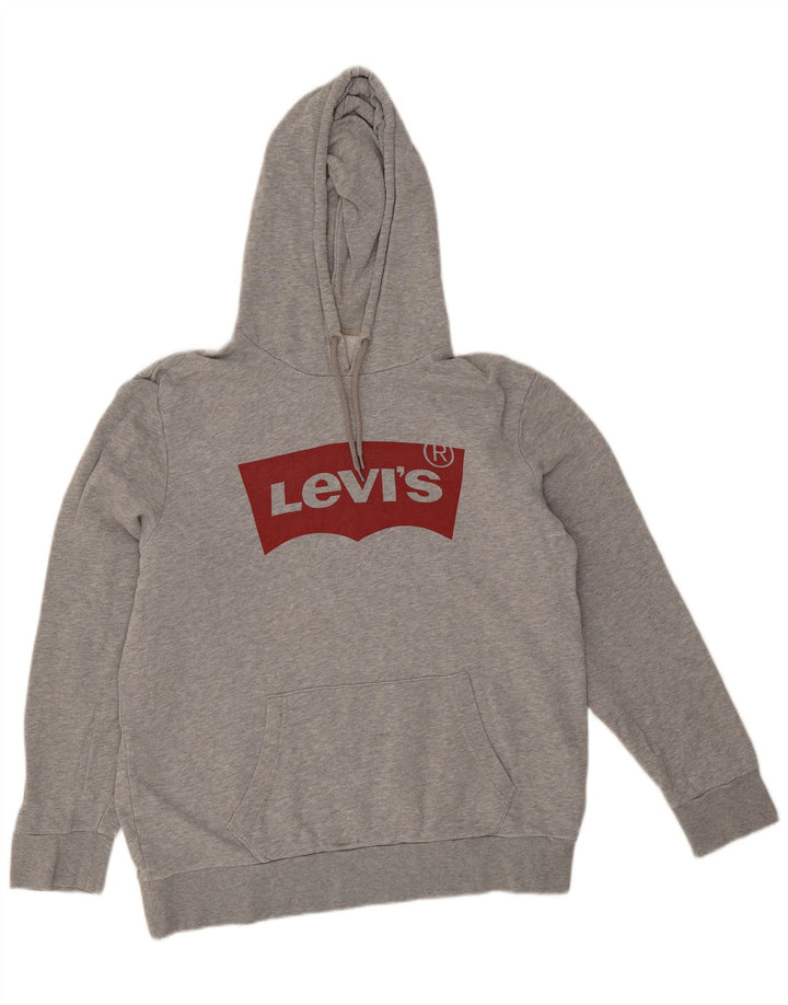 Męski sweter z kapturem z grafiką Levi's, duży, szary, bawełniany