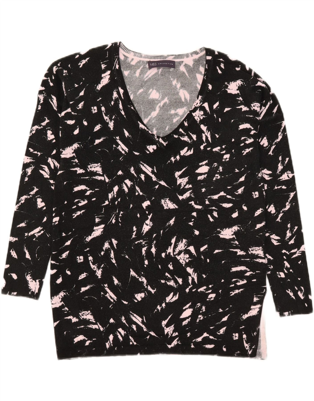 Marks & Spencer Damski sweter z dekoltem w kształcie litery V, UK 8, mały, czarny